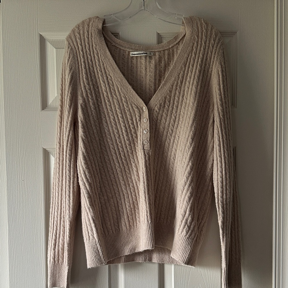 Abercrombie & Fitch Slim Cable Henley Sweater